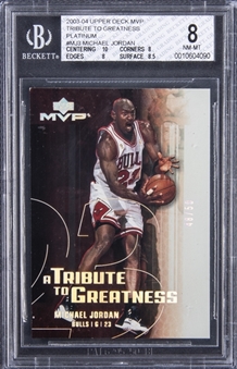 2003-04 Upper Deck MVP Tribute to Greatness Platinum #MJ3 Michael Jordan (#48/50) - BGS NM-MT 8